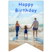 Aangepaste Foto Happy Birthday Bunting Vlaggen en Vlaggetjes (Eerste vlag)