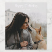 Aangepaste foto Happy Birthday Gift / Jubileum Wijn Etiket (Enkel label)