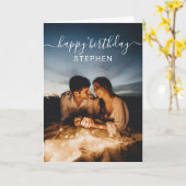 Aangepaste foto Happy Birthday Kaart (Gele Bloem)