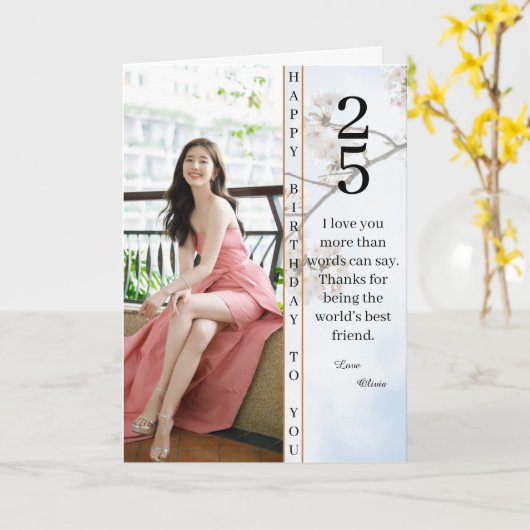 Aangepaste foto Happy Birthday Kaart (Gele Bloem)