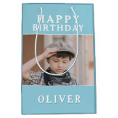 Aangepaste foto Happy Birthday Medium Cadeauzakje (Voorkant)
