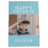Aangepaste foto Happy Birthday Medium Cadeauzakje (Achterkant)