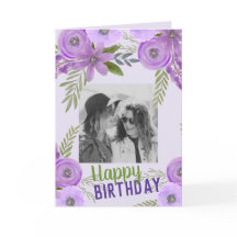 Aangepaste foto "Happy Birthday" Violet Lavender