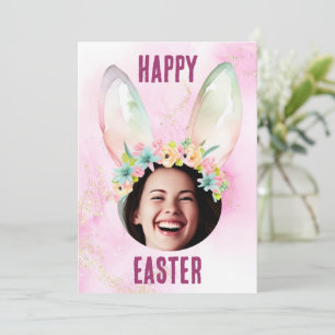 Aangepaste foto Happy Easter bunny ears kaart past