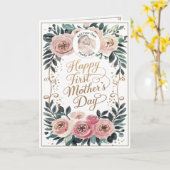 Aangepaste foto Happy First Mother's Day Keepsake Kaart (Gele Bloem)