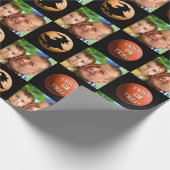 Aangepaste foto Happy Halloween Cadeaupapier (Hoek)