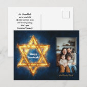 Aangepaste foto Happy Hanukkah✡️, Davidster Briefkaart (Voorkant / Achterkant)