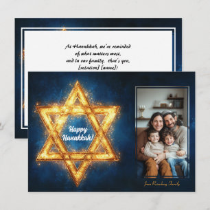 Aangepaste foto Happy Hanukkah✡️, Ster van David P Feestdagenkaart