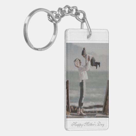 Aangepaste foto Happy Moederdag script baby Sleutelhanger (Voorkant Links)