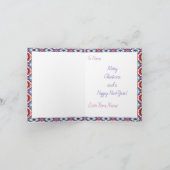 Aangepaste foto Happy Pink Paarse Merry Christmas Feestdagen Kaart (Binnen)