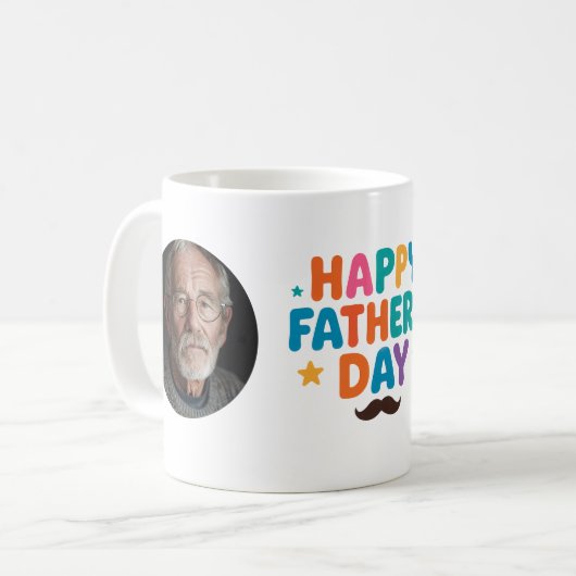 Aangepaste Foto Happy Vaderdag Mok (Voorkant links)