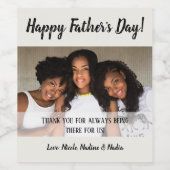 Aangepaste foto Happy Vaderdag wijnlabels Wijn Etiket (Enkel label)