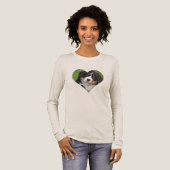 Aangepaste foto HART Hond Mama lange mouw Tri-Blend Shirt (Voorkant)