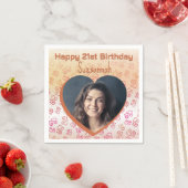 Aangepaste Foto Hart Kunst Verjaardagsfeest Sjablo Servet (Insitu)