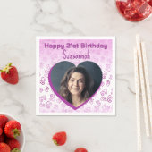 Aangepaste Foto Hart Kunst Verjaardagsfeest Sjablo Servet (Insitu)