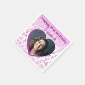 Aangepaste Foto Hart Kunst Verjaardagsfeest Sjablo Servet (Hoek)