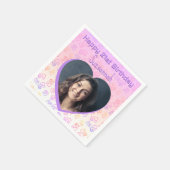 Aangepaste Foto Hart Kunst Verjaardagsfeest Sjablo Servet (Hoek)