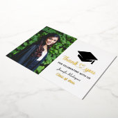 Aangepaste foto Hartelijk dank Afstudeerder voor g Folie Uitnodiging (Gedraaid)