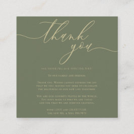 Aangepaste foto Hartelijk dank Sage Gold Informatiekaartje