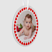 Aangepaste foto & harten Kerstbal Ornament (voorkant)