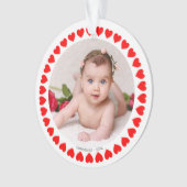 Aangepaste foto & harten Kerstbal Ornament (voorkant)