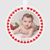 Aangepaste foto & harten Kerstbal Ornament (voorkant)