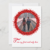 Aangepaste foto harten krans Vakantie Kaart (Voorkant)