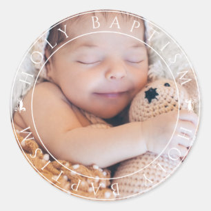 Aangepaste foto Heilige Doop Envelop Seal Ronde Sticker