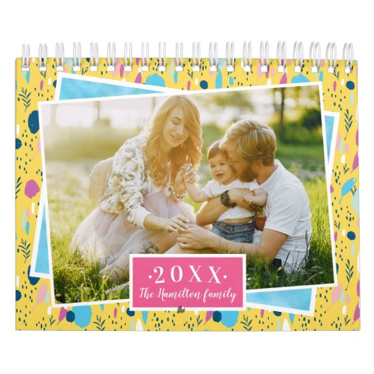Aangepaste foto heldere kleuren 2021 Familie Kalender (Hoes)