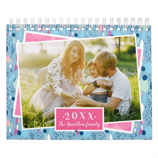 Aangepaste foto heldere kleuren 2022 Familie Kalender (Hoes)