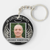 Aangepaste foto-herdenkingsfoto Metallic look Sleutelhanger (Achterkant)