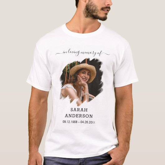 Aangepaste foto-herdenkingsshirt naam data geliefd t-shirt (Voorkant)
