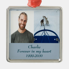Aangepaste foto-herinnering voor altijd in mijn ha metalen ornament