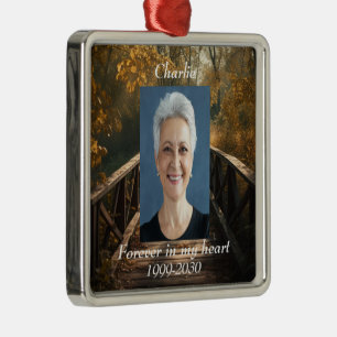 Aangepaste foto-herinnering voor altijd in mijn ha metalen ornament