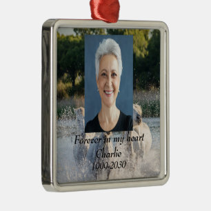 Aangepaste foto-herinnering voor altijd in mijn ha metalen ornament