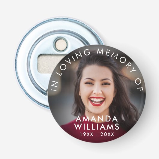 Aangepaste foto-herinneringsgeschenken ter liefdev button flesopener (Voorkant)