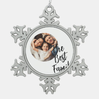 Aangepaste foto Het beste gezin Tin Sneeuwvlok Ornament