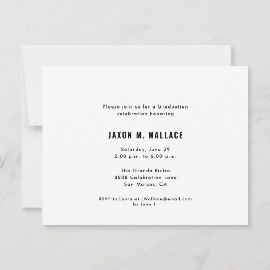 Aangepaste foto High School afstudeerfeest Aankondiging (Achterkant)