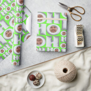 Aangepaste foto HO HO HO-cadeaupapier – Grappige K Cadeaupapier
