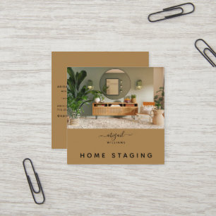 Aangepaste foto home staging vierkante visitekaartje