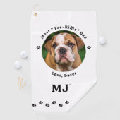 Aangepaste foto Hond Beste Papa Ever Golfer Zwart Golfhanddoek (Insitu)
