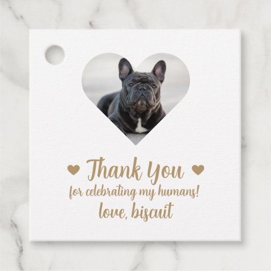 Aangepaste foto Hond bruiloft gunst Labels (Voorkant)