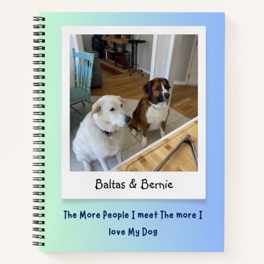 Aangepaste foto hond cadeau gepersonaliseerd notitieboek (Voorkant)