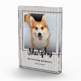 Aangepaste foto hond gedenkwaardig grijs geruit