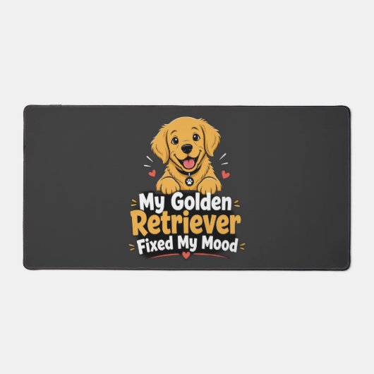 Aangepaste foto hond Golden Retriever verbeterde m Bureaumat (Voorkant)