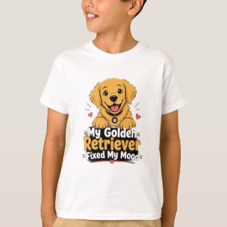 Aangepaste foto hond Golden Retriever verbeterde m T-shirt
