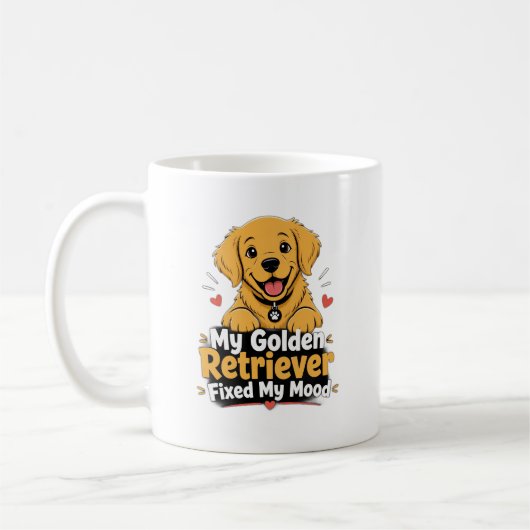 Aangepaste foto hond Goud Retriever Verbeterde mij Koffiemok (Links)