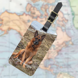 Aangepaste foto hond huisdier bagagelabel