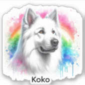 Aangepaste Foto Hond Huisdieren Sticker (Voorkant)