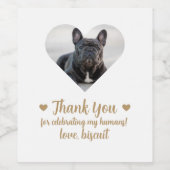 Aangepaste foto hond ik doe ook bruiloft wijn labe etiket (Enkel label)